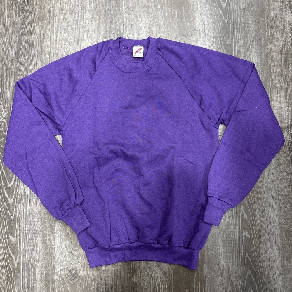 VTG Jerzees Sweatshirt Mens M Crewneck Pullover Made USA 90s Retro Blank Raglan